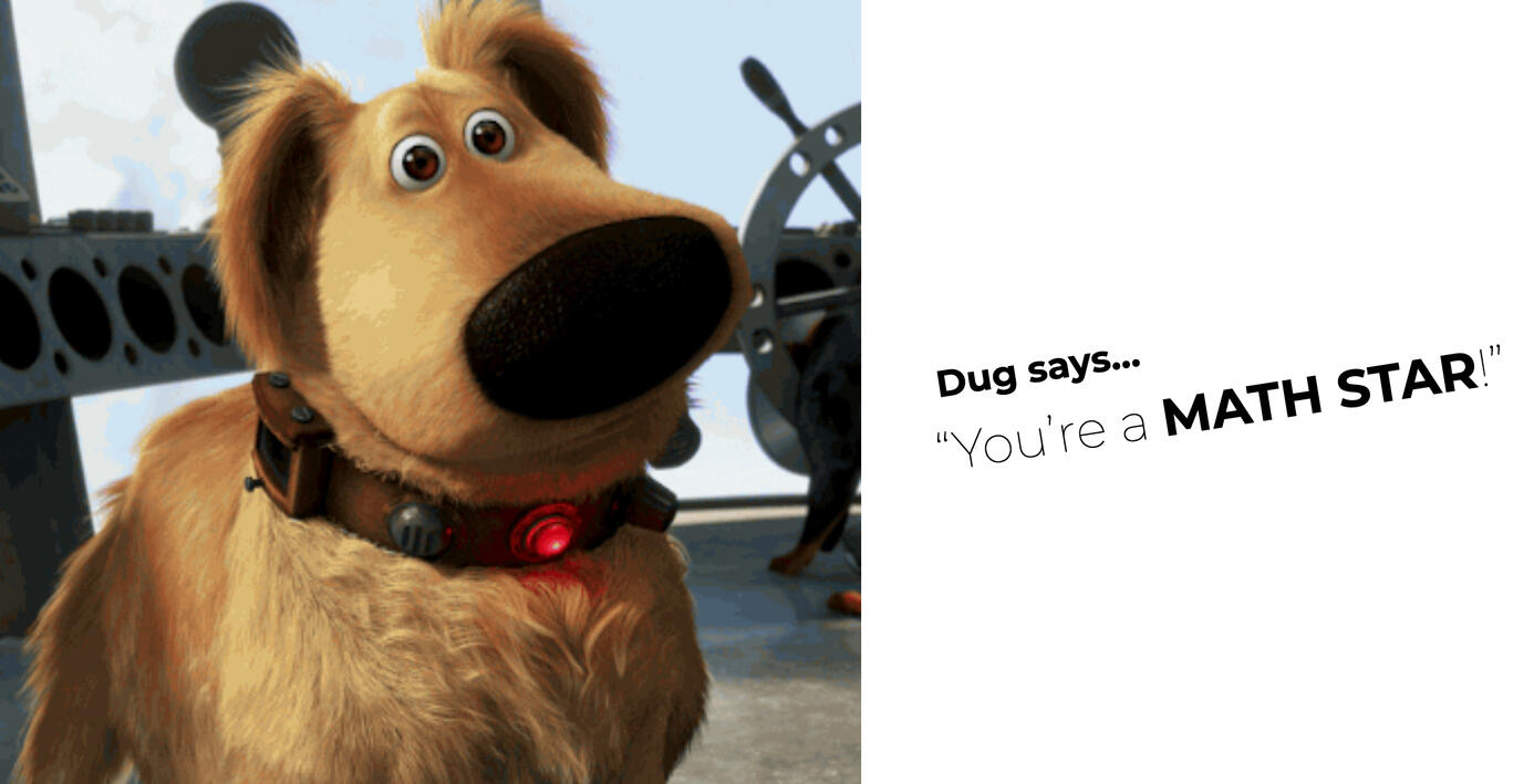 A sample motivational cue from Fractions module.